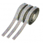 3 rulli Rhinestone'i lint isekleepuv kunstkristallribad Elegantne dekoratiivne kaunistusrull isetegemiseks k&auml;sit&ouml;&ouml;ks riided kingad s&auml;delev kaunistusteip