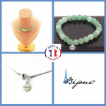 Pierres et Min&eacute;raux. Parure bijoux Bracelet Collier 10 Perles Aventurine 8 mm. Chaine en Taille personnalisable.