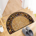 Retro poolringikujuline klaasitud p&otilde;randamatt: Vastupidav ja kergesti hooldatav, mustuse- ja kulumiskindel, ideaalne veranda sissep&auml;&auml;sude jaoks 40*60cm Skin-friendly