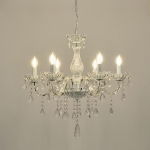 6 lambiga luksuslik K 9 kristalll&uuml;htr l&auml;bipaistvad kristallist laevalgustid