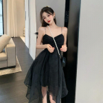 Spagetid rihmaga kleidid naiste suvine v&otilde;rk, soliidne ja magus prantsuse stiilis varrukateta vabaajakleit S valge