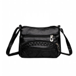 &Uuml;he &otilde;larihmaga ema kott pehmest nahast keskealiste naiste kott vabaaja lihtne suure mahutavusega &uuml;he &otilde;larihmaga crossbody kott must