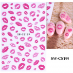 3D seksikate huultega k&uuml;&uuml;nekleebised, leopardimustriga, armastuse s&uuml;damekirjaga, roosa roosiga, punaste huultega, valentinip&auml;eva manik&uuml;&uuml;r, isetegemise romantiline k&uuml;&uuml;nekaunistus roosa