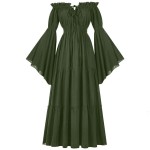 Kleit Strapless Keskaegne Kleit Retro Kleit Maxi Pikk Kleit Palee Stiilis Naiste Kleit &Uuml;he &otilde;laga Laieneva Varrukaga V&ouml;&ouml;ga Kleit S roheline
