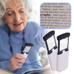 Kaasaskantav v&auml;ljat&otilde;mmatav LED-valgustusega lugemise k&otilde;rglahutusega 4x akr&uuml;&uuml;ll&auml;&auml;tsest luup One Size valge