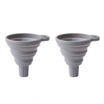 Yousheng 1 Pair Silicone Funnels Foldable Design Easy to Clean Oil Liquid Pouring Funnels Kitchen Cooking Accessories valge