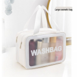 Korea kahekihiline matt PVC tualett-tarvete kott - kaasaskantav kuiva ja m&auml;rja eraldus kosmeetika jaoks Small Thin