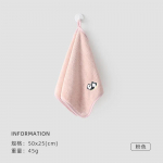 Pehme beebivannir&auml;tik, koomiksiga panda n&auml;or&auml;tik, vasts&uuml;ndinu, laps, korall, samet, imav pesulapp, laste du&scaron;ir&auml;tik 50x25cm valge