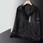 P&auml;ikesekaitse riided meeste suvine uus vabaaja suur suurus kapuutsiga jakk p&auml;ikesekaitse riided meeste topid 5XL must