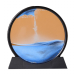 KX4B 10-tolline liikuva liivakunstiga pilt 3D mereliivamaastik liikumises eksponeerimine voolava liivaga raam &uuml;mmargune klaas liivakell foto kingitused sinine