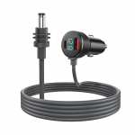 Mini toitekaabel 12V-24V pistikupesa adapter DC toitekaablile Type-C pordi ja voltmeetriga 16,4 jalga 200cm must