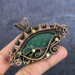 Natural Moss Agate Gemstone Handmade Copper Eire Wrap Jewelry Pendant 2.36 g0t45