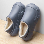 Moodsad talvised puuvillased kingad meestele ja naistele Soojad peale libistatavad EVA kingad Sise- ja v&auml;listingimustesse Veekindlad aiajalatsid Paksu tallaga klotsid 44-45 hall