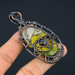 Bumblee Bee Jasper, Labradorite Copper Wire Wrap Pendant 3.15 g2o46