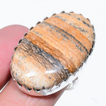 Natural Picture Jasper Gemstone Handmade 925 Sterling Silver Ring Size 9 f1g04