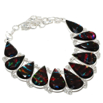 Dichroic Glass Handmade 925 Sterling Silver Jewelry Necklace 18 t4g60