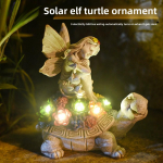 V&auml;litingimustes p&auml;ikesepaneeliga sukulent kilpkonna ingli ornament vaik valgus v&auml;litingimustes maastik aed hoov kaunistus valgus Solar Succulent Turtle Angel Ornament