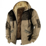 Meeste v&auml;rviplokiga jakk Meeste kevadine ja vabaaja trendikas lukuga kapuutsiga jakk XXXXL khaki