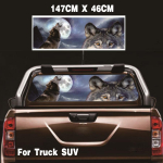 Wolf & Moon tagaakna kleebis Perforeeritud akna graafiline kleebis veoauto maasturile 147x46cm