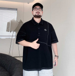 Moekas Mitmek&uuml;lgne Hingav Niiskust Juhtiv Meeste Vaba Polo S&auml;rk - Kortsukindel Vabaaja Spordi L&uuml;hikese Varrukaga Kraega S&auml;rk 2XL must