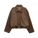 VAYLA Naiste seemisnahast jakk, lahtine vabaaja bomberjakk, rev&auml;&auml;riga, lukuga, pikkade varrukatega jakid, vintage naiste mootorrattajakid M