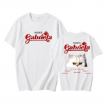 Katseye Gabriela 2025 UUS T-s&auml;rk L&uuml;hikeste varrukatega K&otilde;rge kvaliteediga 100% puuvillased T-s&auml;rgid Hip Hop Prindiga T-s&auml;rk Gooti T&auml;navamood M valge