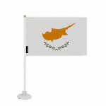 Drapeau - mini - Chypre - 14 x 21 cm - pol&uuml;ester - Ventouse kaasas