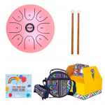 Terasest keeletrummeltrumm, 8 nooti 5,5-tolline k&auml;sitrummeltrummel, trummivasaratega l&ouml;&ouml;kpill