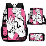 J-Jujutsu Kaisen 3tk Komplekt Seljakott 40cm/15.7inch Koolikotid &Otilde;lakott Penaaliarvuti Raamatukott Poistele T&uuml;drukutele Parim Kingitus
