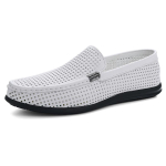 2025 Suvised L&auml;bil&otilde;ikelised Penny Loaferid Meeste Paadikingad Hingavad Meeste Mokassiinid Nahast Libistatavad Madalad Meeste Vabaaja S&otilde;idukingad 39 white