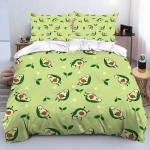 Avokaado voodipesukomplekt, 3D-mustriga pehme mikrokiust tekikott ja padjap&uuml;&uuml;rid 50 x 75 cm, lukuga 135x200cm