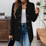 Naiste Moodne Vabaaja Pikkade Varrukatega &Uuml;hev&auml;rviline Kolme N&ouml;&ouml;biga Kaherinnakuline L