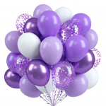 60 tk peoballooni 12-tolline metallik lateks konfeti &otilde;hupallid lindiga s&uuml;nnip&auml;evapeoks, beebipeoks, pulmade kaunistuseks I