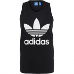 Adidas Originals Trefoil T&auml;heprindi Muster &Uuml;mmargune Kaelus Kitsas Varrukateta Top Meeste Topid Must BK7104 S