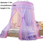 Romantiline Princess Dome s&auml;&auml;sev&otilde;rk, gradient, kahev&auml;rviline pitsvoodi baldahhiin Kolmeukseline rippuv voodiv&otilde;rk double bed