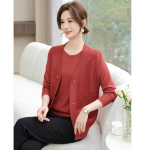 Keskikka j&otilde;udnud ema Kevadine kootud kampsun Kaheosaline komplekt Uus moekas Keskikka j&otilde;udnud ja eakamate naiste kevad-s&uuml;gis &uuml;laosa komplekt XL punane