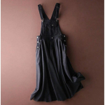 2022 Suvine Jaapani ja Korea stiilis teksariidest v&otilde;rkkangast traksidega seelik Extra Large must