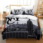 3D Prindi New York City &Ouml;&ouml;vaade Voodipesukomplekt Tekikott Voodikomplekt Tekikate Padjap&uuml;&uuml;r Tekk Kuningas Kuninganna Suurus Poisid T&auml;iskasvanud 135x200cm 2pcs gray