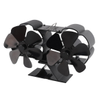 Kaminiventilaator Vaikselt t&ouml;&ouml;tav 180 220CFM 1400rpm Alumiiniumsulamist 6 labaga Soojusj&otilde;ul t&ouml;&ouml;tav Puuk&uuml;ttepliidi ventilaator No Thermometer black