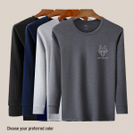 Septwolves Men's Pure Cotton Antibacterial Crew Neck Thermal Underwear Set L