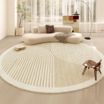 &Uuml;mmargune Vaip Elutuba Lihtne Hooldada Diivanivaip Kabinet Kiiktool Magamistuba Voodi&auml;&auml;rne Vaip 120 * 120cm beige