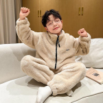 Poiste trendikad talvep&uuml;ksid - flanell ja samet 120cm for height ~110cm beež