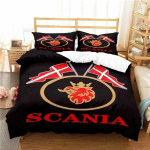 Scania Veoki Logo Voodipesukomplekt Poisid T&uuml;drukud &Uuml;hekohaline Kuninganna Suurus Tekikott Padjap&uuml;&uuml;r Voodi Lapsed T&auml;iskasvanud Mood Kodutekstiil EU Single 135x200cm