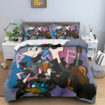 Phineas Ja Ferb Tekikate, Multikaprindiga Pol&uuml;ester Tekikate Laste Magamistuppa, Anime, Hubane Tuba Voodipesu, Erinevad Suurused 90x200cm