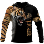 Loom Tiiger 3D Prinditud Moodne Meeste Kapuutsikas Harajuku Streetwear Pullover S&uuml;gisene Dressipluus Unisex Vabaaja Jakk Spordir&otilde;ivad Mantel M brown