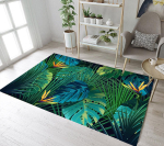 Suvine Hawaii troopiliste lehtedega vaip Palmilehtede piirkonnavaip elutoa magamistoa kaunistuseks Rohelise lehe p&otilde;randamatt Sissep&auml;&auml;su uksematt 60x90cm