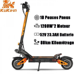 Kokkupandav elektriline t&otilde;ukeratas KuKirin G3 PRO - 2400W mootor - 52V 23.2Ah aku - 10 rattad - 35&deg; t&otilde;us - S&otilde;iduulatus 80KM must