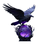 Raven'S Moonlight gooti LED-lamp &ndash; M&uuml;stiline vares helendaval sf&auml;&auml;ril skulptuur, 3D &otilde;&otilde;nes latern violetse valgusega