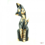 Griffoir pour chat - Mod&egrave;le Woody - Bois massif - 30 cm - Int&eacute;rieur - Noir