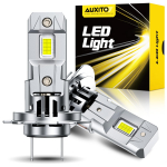 AUXITO H7 LED-esitulede pirn, 6500K valge, Plahvatuslik valgus, S&otilde;iduki &uuml;levaatus, 16 LED-i k&otilde;rge heledus, valge